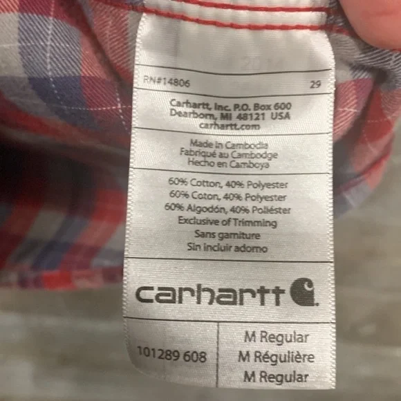 Carhartt force relaxed fit button down shoe size medium - Picture 8 of 10